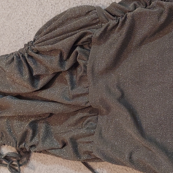 Free People Poppy Ruched Mini Dress Green Small NEW - Picture 11 of 13